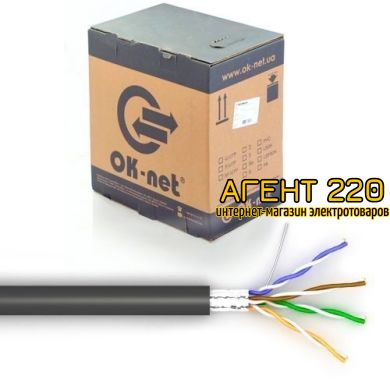 FTP cat.5е наружный 4х2х0,51 OK-net (КППЭ-ВП), Черный