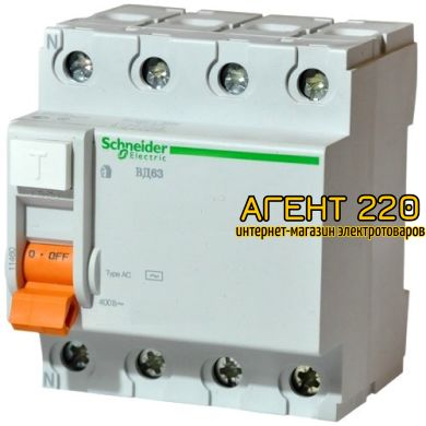 УЗО ВД63 4П 40A 30mA Schneider Electric
