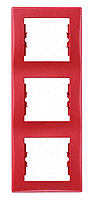 Рамка 3-постовая вертикальная красный Sedna