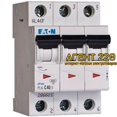 Автоматический выключатель PL4 3p 6А/C EATON