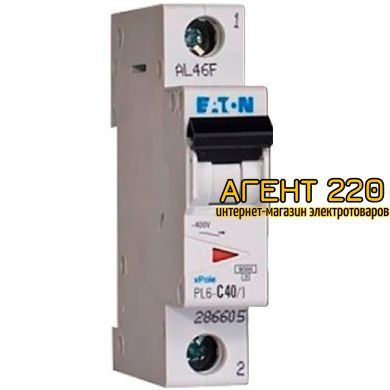 Автоматический выключатель PL4-C40/1 1п. 40А EATON