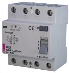 УЗО (диф. реле) EFI-4 100/0,3 тип AC (10kA)