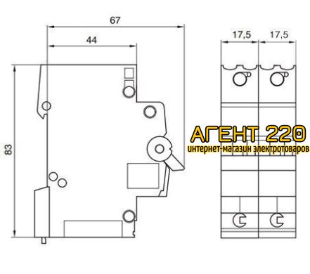 Автоматичеcкий выключатель MC206A 2p 6А hager