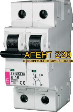 автомат ETIMAT 10 2p C 6А (10 kA), ETI