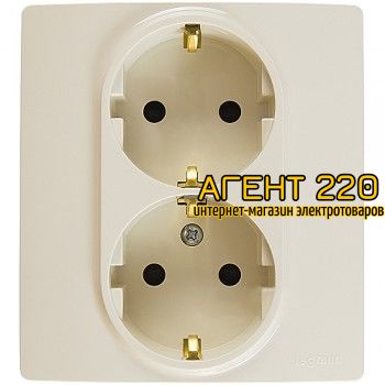 Розетка 2Х2К+З слоновая кость Legrand ETIKA