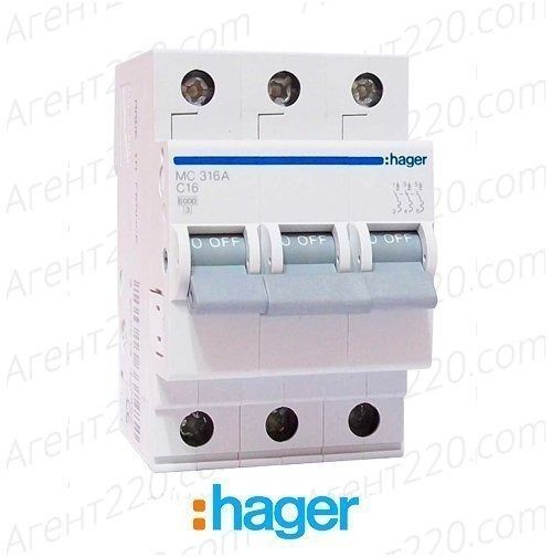 Купить Автоматичеcкий выключатель MC363A 3p 63А hager Модульные