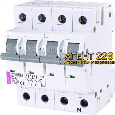 автомат ETIMAT 6 3p+N C 6А (6 kA), ETI