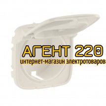 Накладка розетки 2К+З с кришкой жемчуг Legrand Valena ALLURE