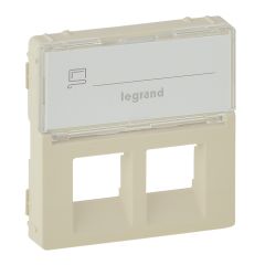 Накладка розетки RJ11+RJ45 подпись слоновая кость Legrand Valena LIFE