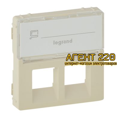 Накладка розетки RJ11+RJ45 подпись слоновая кость Legrand Valena LIFE