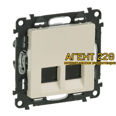 Розетка RJ45 двойная Кат.6 UTP слоновая кость Legrand Valena LIFE