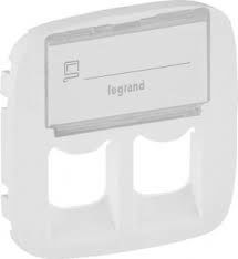 Накладка розетки RJ11+RJ45 подпись белая Legrand Valena ALLURE