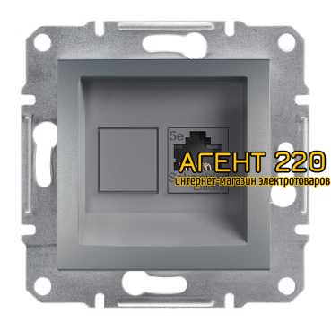 Розетка компьютерная RJ45 сталь Asfora