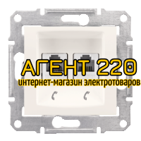 Розетка телефонная двойная сл.кость Sedna
