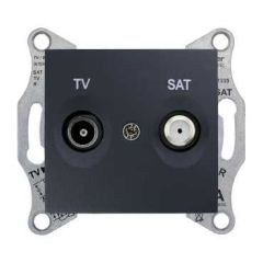 Розетка TV/Sat проходная 8dB графит Sedna