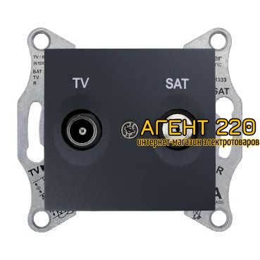 Розетка TV/Sat проходная 8dB графит Sedna