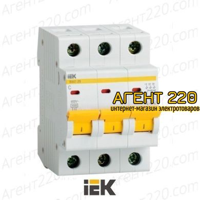 Автоматичеcкий выключатель ВА47-29 3п 2А х-ка С, ИЕК