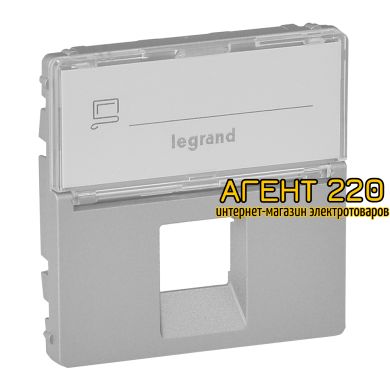Лицевая панель RJ11/RJ45 с текстом алюминий Legrand Valena LIFE
