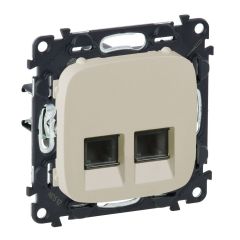 Розетка RJ45 двойная Кат.6 UTP слоновая кость Legrand Valena ALLURE