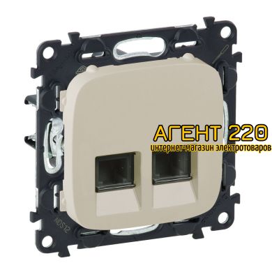 Розетка RJ45 двойная Кат.6 UTP слоновая кость Legrand Valena ALLURE