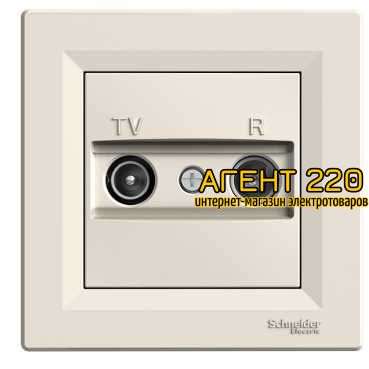 Розетка TV-R крем проходная 4dB Asfora