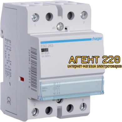 Контактор модульный ESC263, 63A, 2НО, 230В, Hager