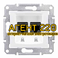 Розетка компьютерная двойная кат.5е STP белый Sedna