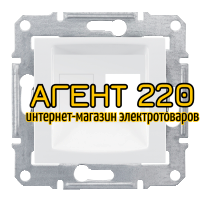 Накладка для розетки 1Мод Amp Mol Кат5Е 6Utp белый Sedna