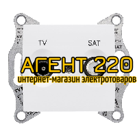 Розетка TV/R проходная 4db белый Sedna