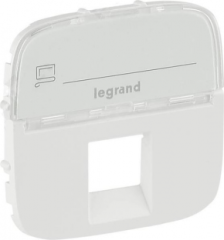 Лицевая панель RJ11/RJ45 с текстом белая Legrand Valena ALLURE