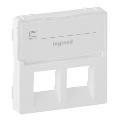 Накладка розетки RJ11+RJ45 подпись белая Legrand Valena LIFE