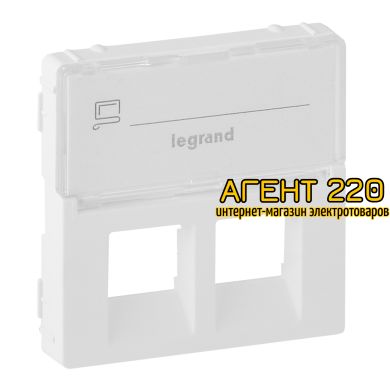Накладка розетки RJ11+RJ45 подпись белая Legrand Valena LIFE