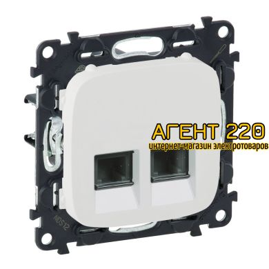Розетка RJ45 двойная Кат.6 UTP белая Legrand Valena ALLURE