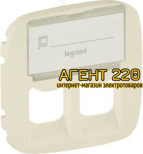 Накладка розетки RJ11+RJ45 подпись жемчуг Legrand Valena ALLURE
