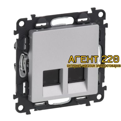 Розетка RJ45 двойная Кат.5е UTP алюминий Legrand Valena LIFE