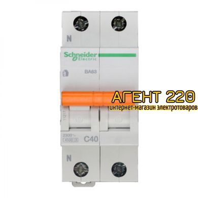 Автомат ВА63 1P+Н 50A C Schneider electric
