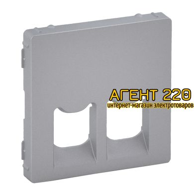 Лицевая панель розетки RJ11+RJ45 алюминий Legrand Valena LIFE