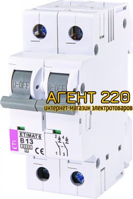 автомат ETIMAT 6 2p B 13A (6kA), ETI