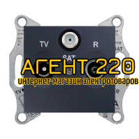Розетка TV/R/Sat проходная 4dB графит Sedna