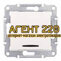 Выключатель 1-кл. 2-х полюсный с подсветкой 16А (3680Вт) сл.кость Sedna
