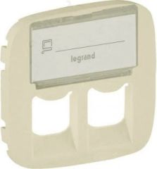 Накладка розетки RJ11+RJ45 подпись слоновая кость Legrand Valena ALLURE