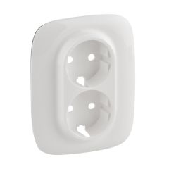 Накладка розетки двойной 2К+З белая Legrand Valena ALLURE