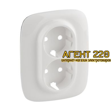 Накладка розетки двойной 2К+З белая Legrand Valena ALLURE