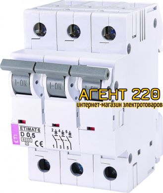 автомат ETIMAT 6 3p D 0,5A (6kA), ETI