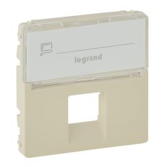 Лицевая панель RJ11/RJ45 с текстом слоновая кость Legrand Valena LIFE