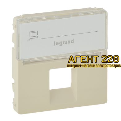 Лицевая панель RJ11/RJ45 с текстом слоновая кость Legrand Valena LIFE