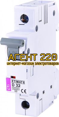 автомат ETIMAT 6 1p D 32A (6kA), ETI