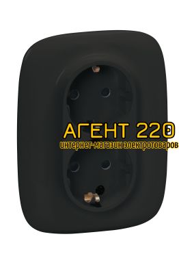 Розетка двойная со шторками 2К+З 16А 250В автоматические клемы антрацит Legrand Valena ALLURE