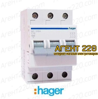 Автоматичеcкий выключатель MC306A 3p 6А hager