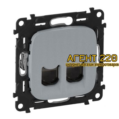 Розетка RJ45 двойная Кат.6 UTP алюминий Legrand Valena ALLURE